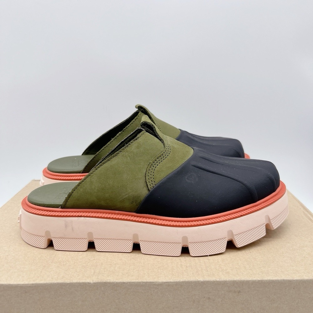 SOREL Rein CB Women's Clog Mules Casual Shoes Green Black EU 37.5 US 6.5 - Picture 2 of 13